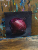 Load image into Gallery viewer, L'oignon Rouge Triste || 4x4" Original Oil Painting
