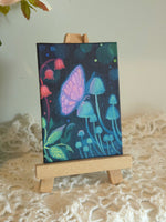 Load image into Gallery viewer, Bioluminescence || Mini Oil Painting on Canvas || Display Easel Included
