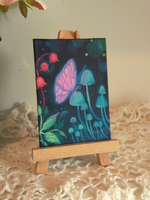 Load image into Gallery viewer, Bioluminescence || Mini Oil Painting on Canvas || Display Easel Included
