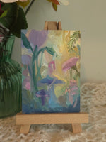 Load image into Gallery viewer, Fairy in Daylight Study || Mini Oil Painting on Canvas || Display Easel Included
