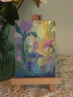 Load image into Gallery viewer, Fairy in Daylight Study || Mini Oil Painting on Canvas || Display Easel Included
