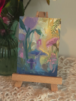 Load image into Gallery viewer, Fairy in Daylight Study || Mini Oil Painting on Canvas || Display Easel Included
