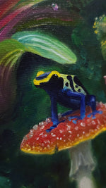 Load image into Gallery viewer, Cobalt &amp; Amanita || 5x7" Original Oil Painting
