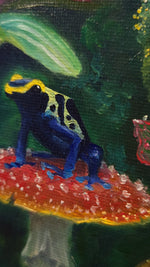 Load image into Gallery viewer, Cobalt &amp; Amanita || 5x7" Original Oil Painting
