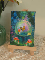 Load image into Gallery viewer, Sparkling Garden || Mini Oil Painting on Canvas || Display Easel Included
