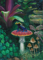 Load image into Gallery viewer, Cobalt &amp; Amanita || 5x7" Original Oil Painting
