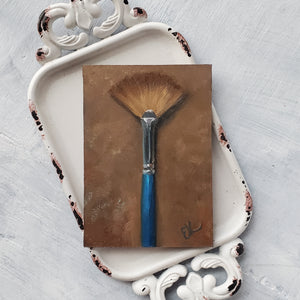 Brush Study || Mini Oil Painting on Panel || Display Easel Included